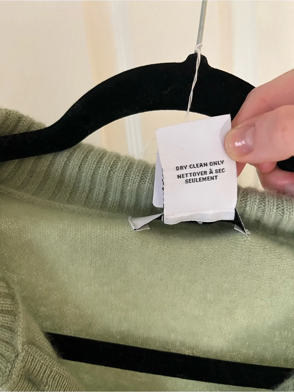 Magaschoni 100% Cashmere Short-Sleeve Polo V-Neck Sweater in Sage Green